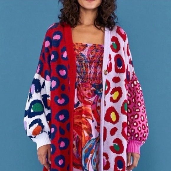 FARM Rio Multicolor Leopard Print Cardigan - Picture 9 of 9
